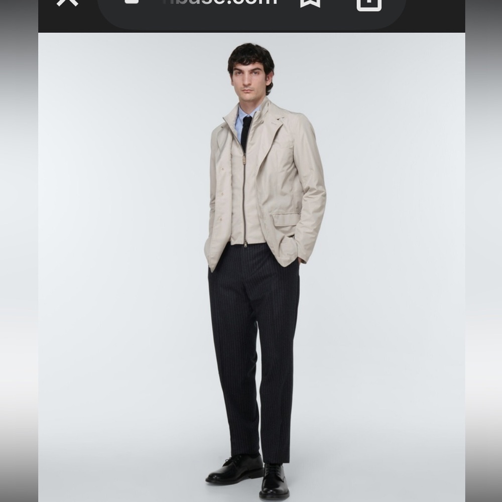 Brooks Brothers Men’s Light Beige Button-Up Jacket suede spring casual classic
